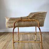 Wicker and bamboo crib 1930s 1940s