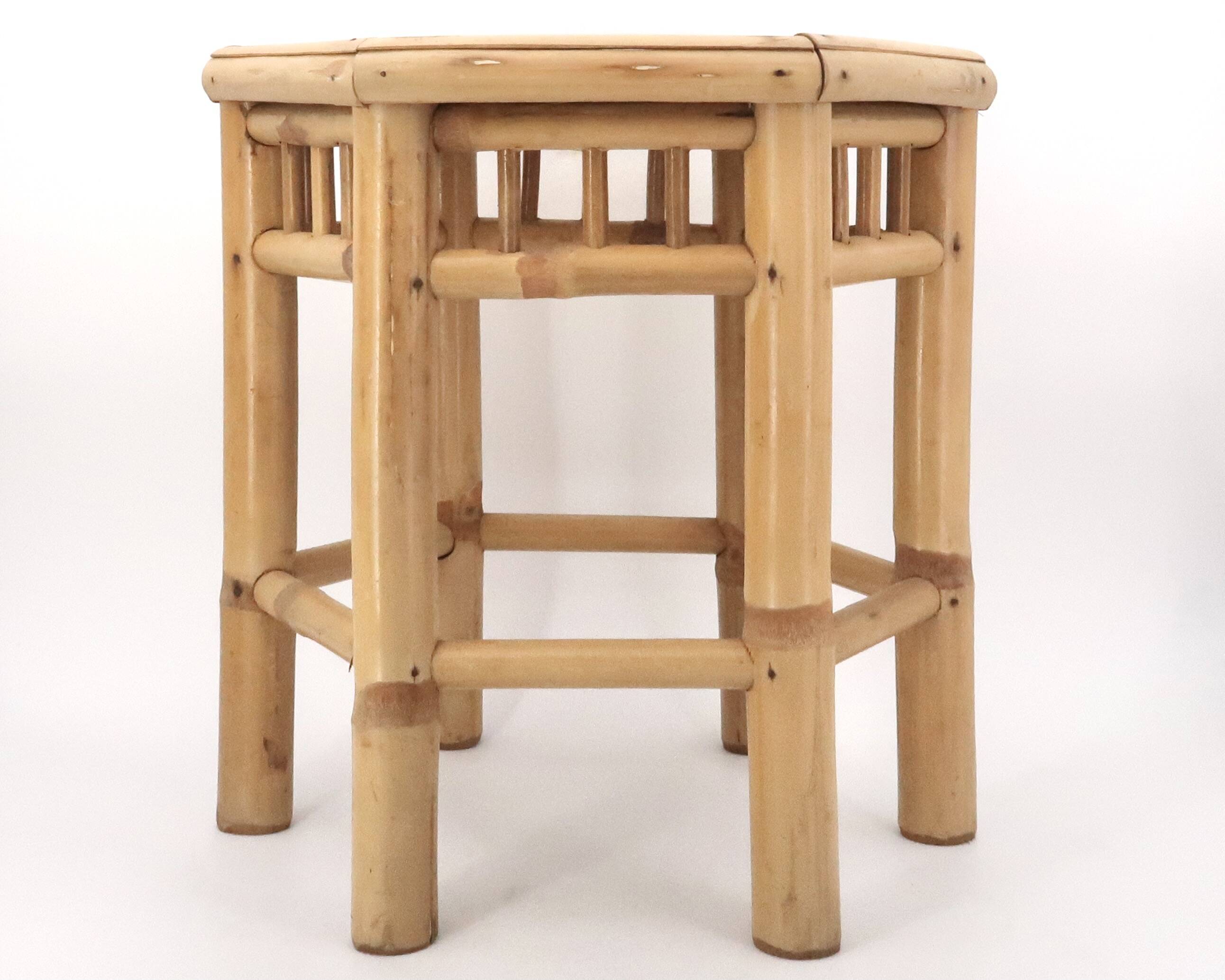 Bamboo side coffee table, 1970s