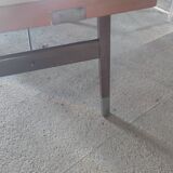 Dining table with extensions in walnut and mahogany and chrome around 1960