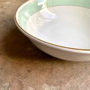Luneville salad bowl in water-green and gilded opaque porcelain