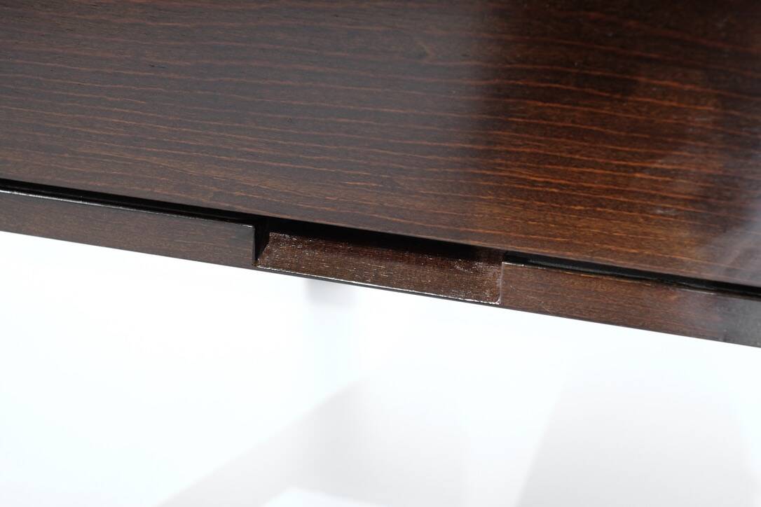 Canaan desk in wood and leather by Marcel Breuer for Gavina, Italy 1950s.