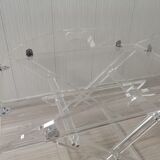 Table basse vintage en plexiglas avec plateau, années 1970