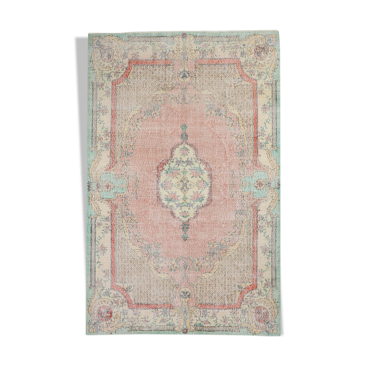 Pink madallion carpet rug 310x199cm