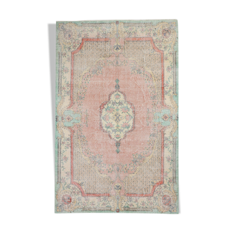 Pink madallion carpet rug 310x199cm