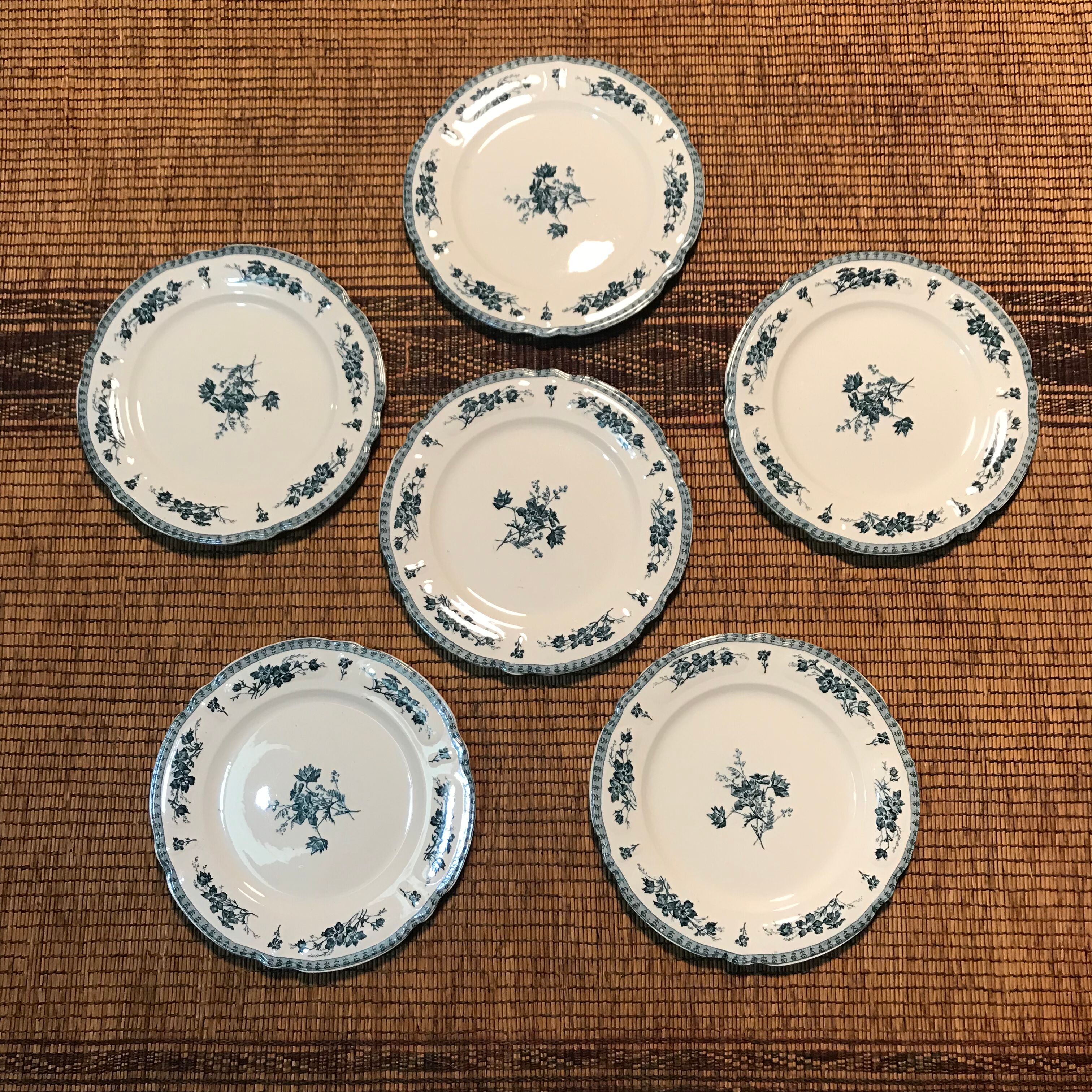 6 flat plates Vintage iron earth model Rambouillet HB