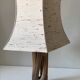 Vintage openwork wood lamp annees 60