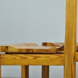 LAUKAAN PUU / brutalist pine dining table chairs “Rantasipi” / Finland 70s