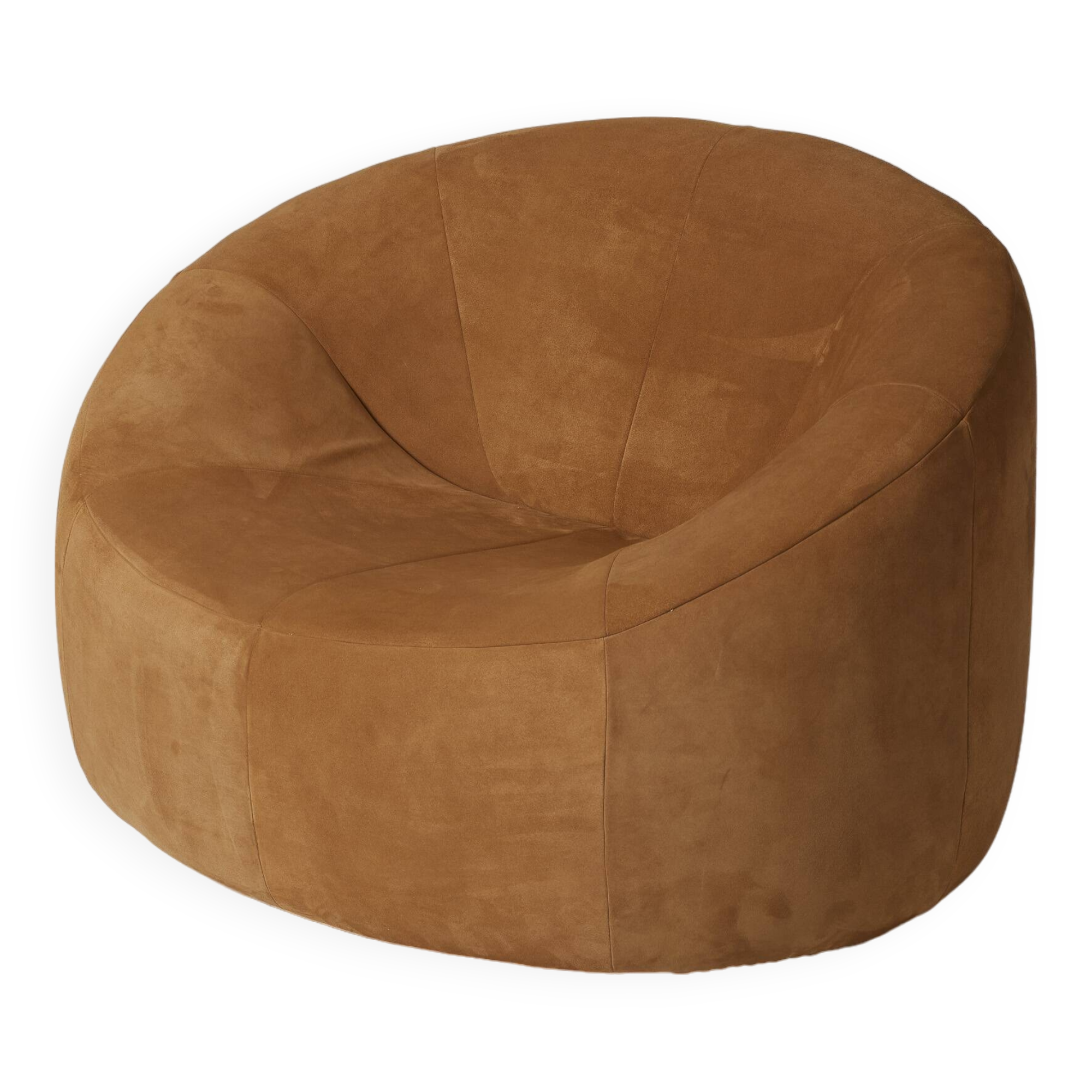 Pumpkin Pierre Paulin armchair in suede