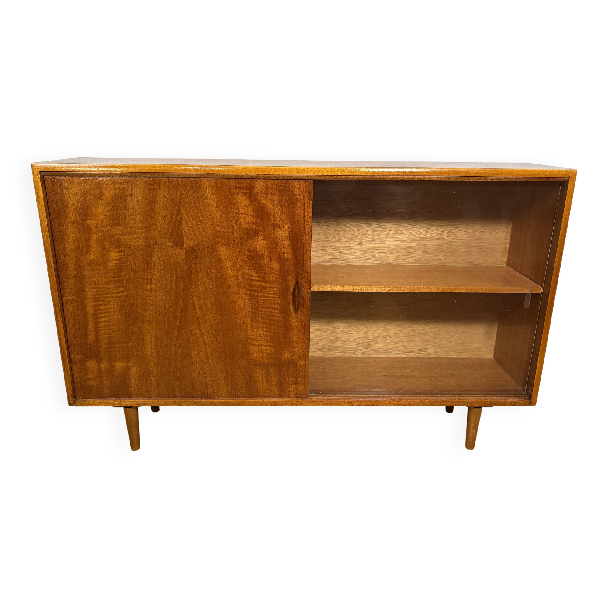 Mid Century Retro Teak & Glass Bookcase by Herbert E. Gibbs Circa 1960