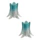 Contemporary Scenographic Set of Two Greeen "Felci" Murano Glass Wall Sconc
