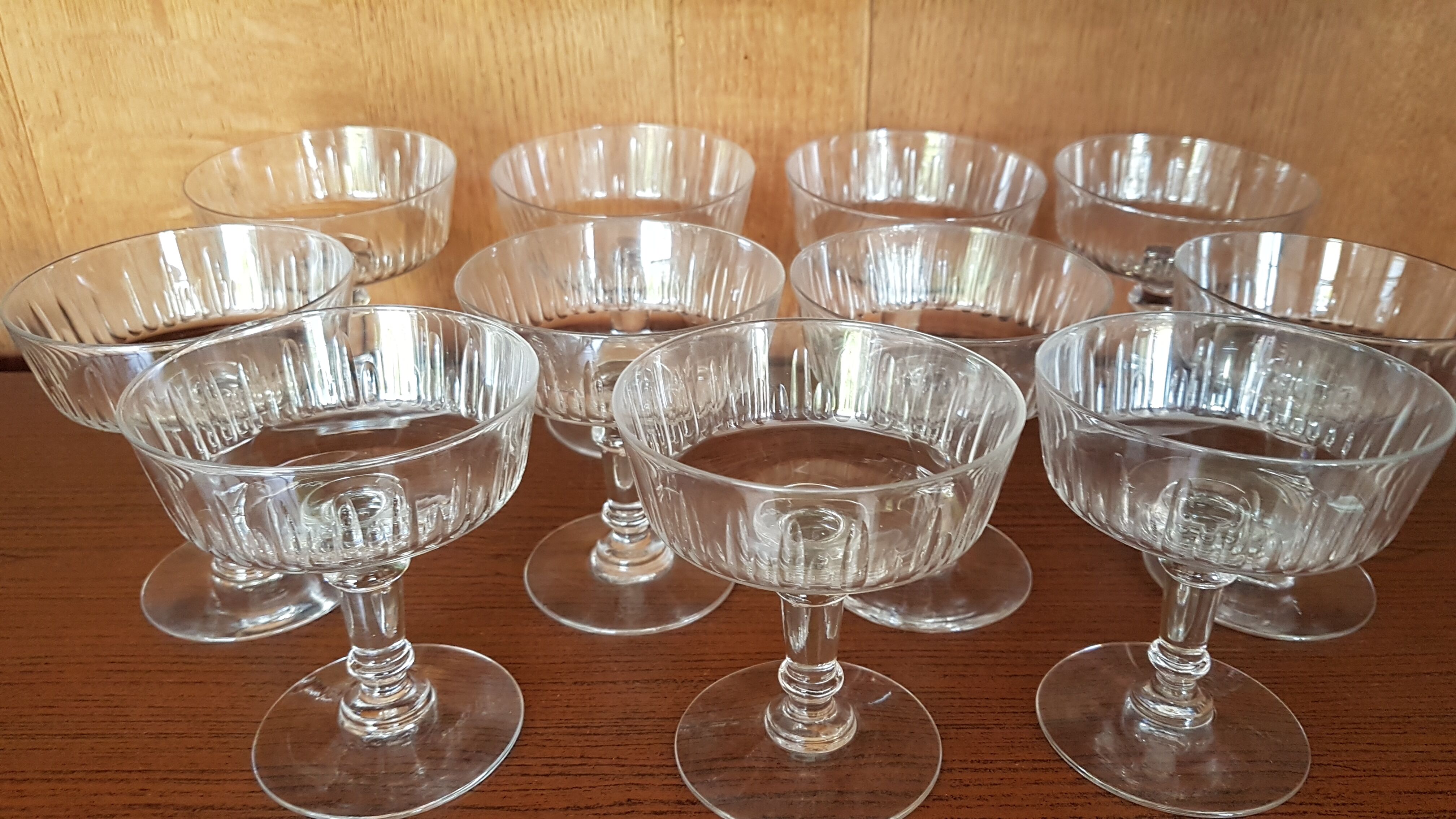 11 champagne crystal cups