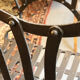 Set of 4 folding garden chairs in wrought iron and riveted, 19th century, Napoleon model.