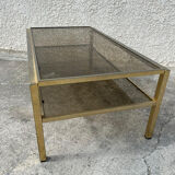 Iron coffee table with glass top