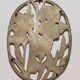 Trivet or wall plate iris art nouveau brass
