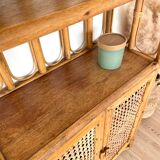 Étagère / Blibliothèque en bambou et rotin - Années 60/70