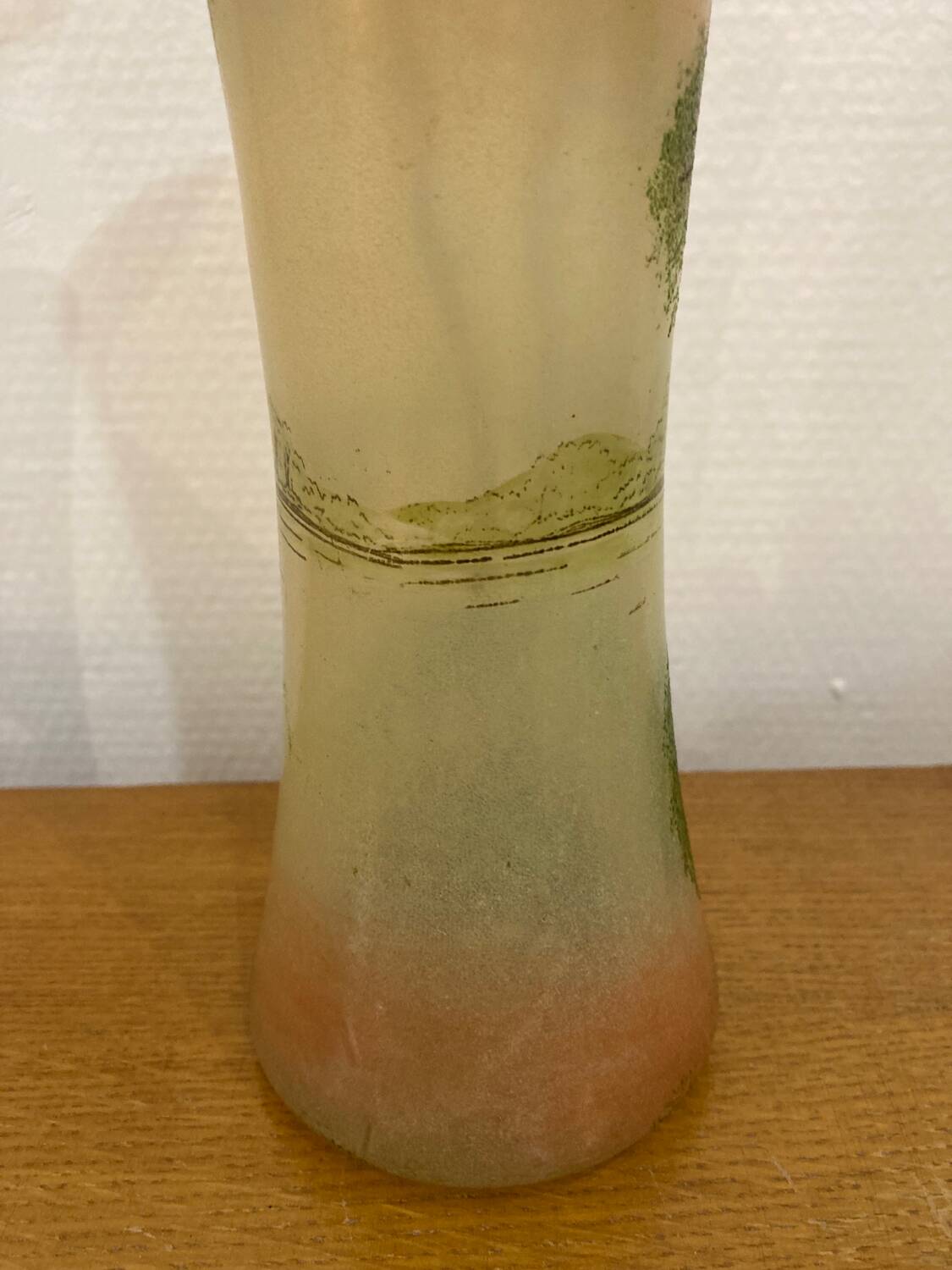 Enameled glass vase “lake landscape” François Théodore Legras