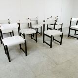 Set of 8 brutalist dining chairs by Emiel Veranneman for Decoene, 1970s