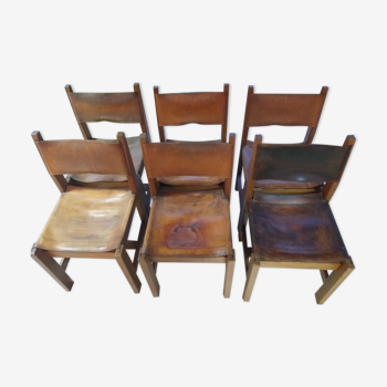 6 chairs regain leather and elm