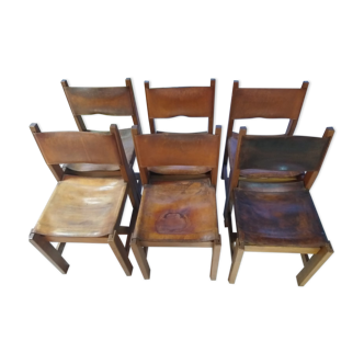 6 chairs regain leather and elm