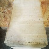 Console  XXL vintage italienne en travertin et verre années 80