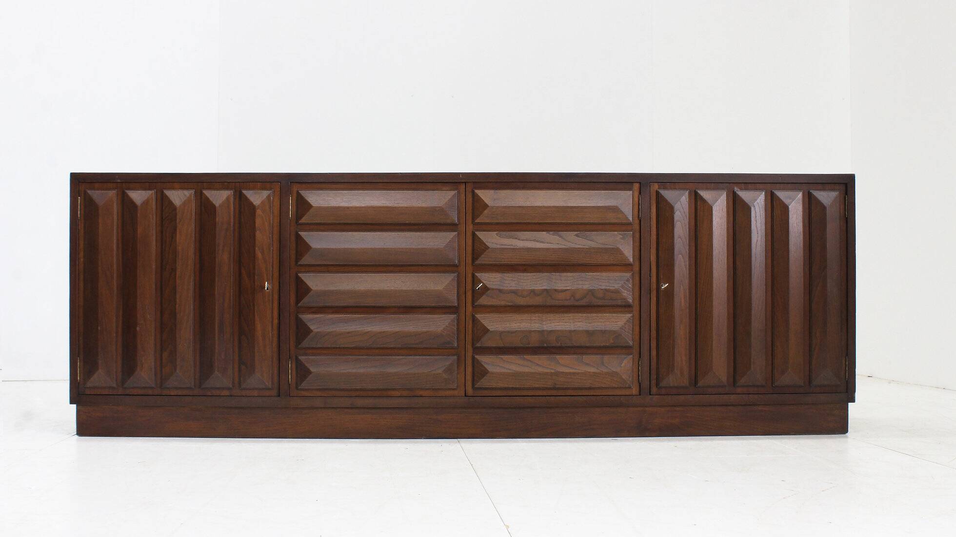 Spanish brutalist sideboard solid wood