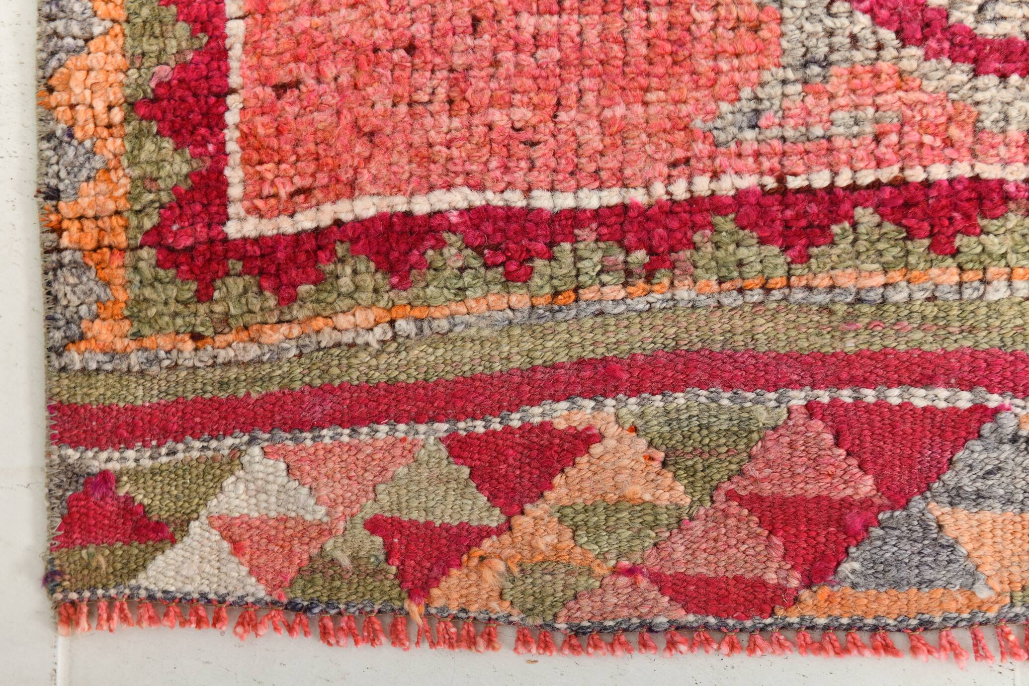 3x11 Pale Orange & Vintage Runner Rug, Handmade Orientel Runner, 96x338Cm