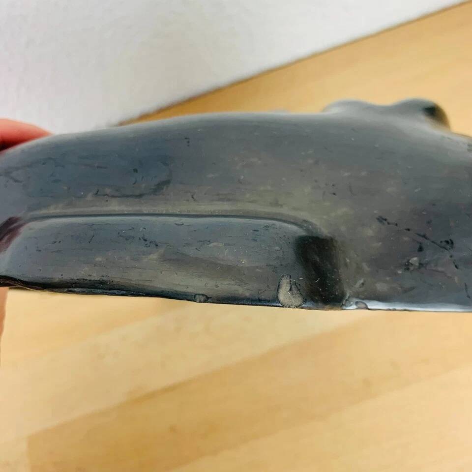 Black ceramic mask, Mexican tribal art