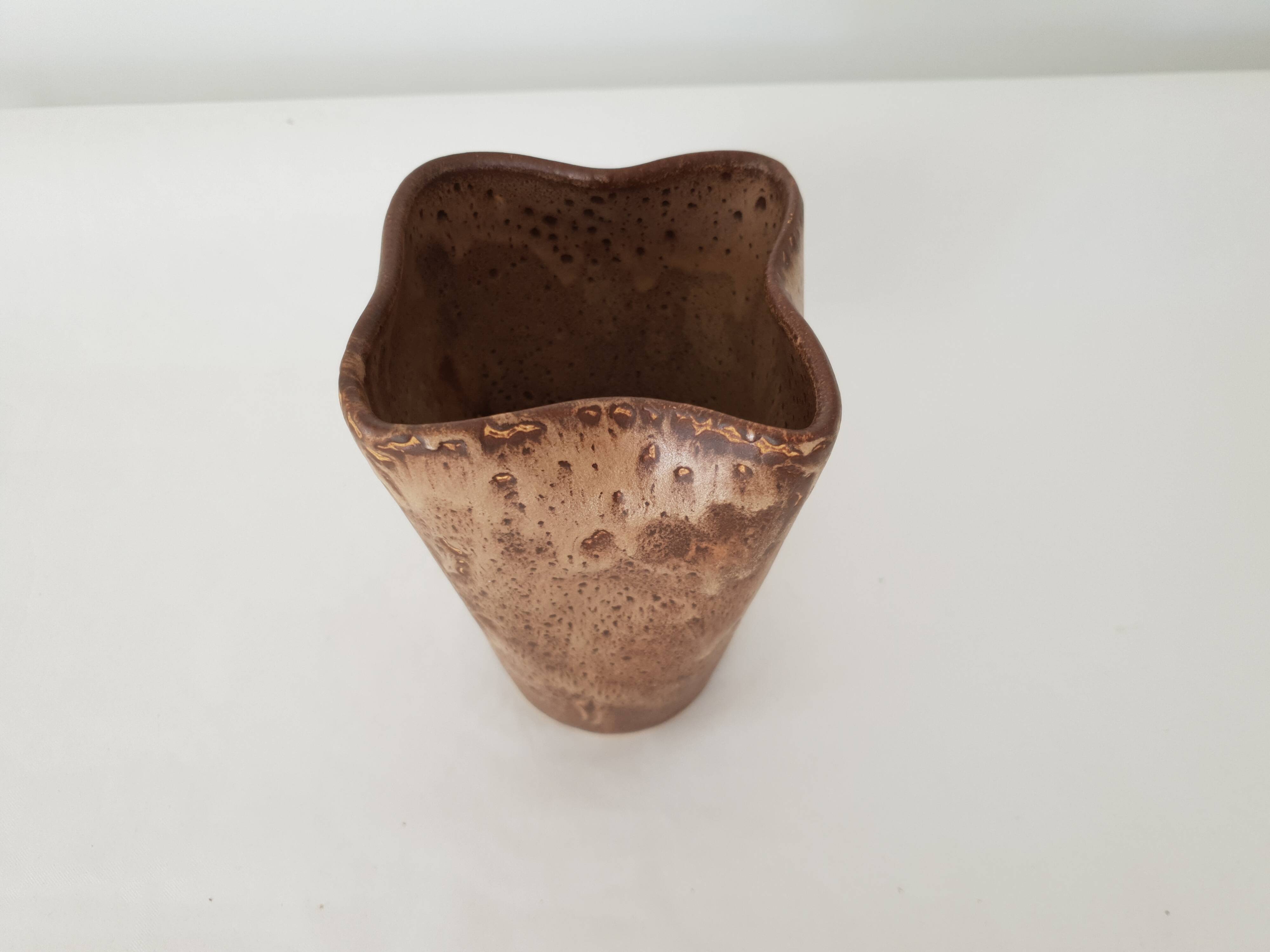 Ceramic vase with floral motif signed Vallauris