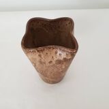 Ceramic vase with floral motif signed Vallauris