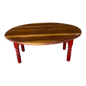 table basse ovale bois