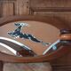 Art Deco service tray in wood and mirror signed Dope, 1930s.