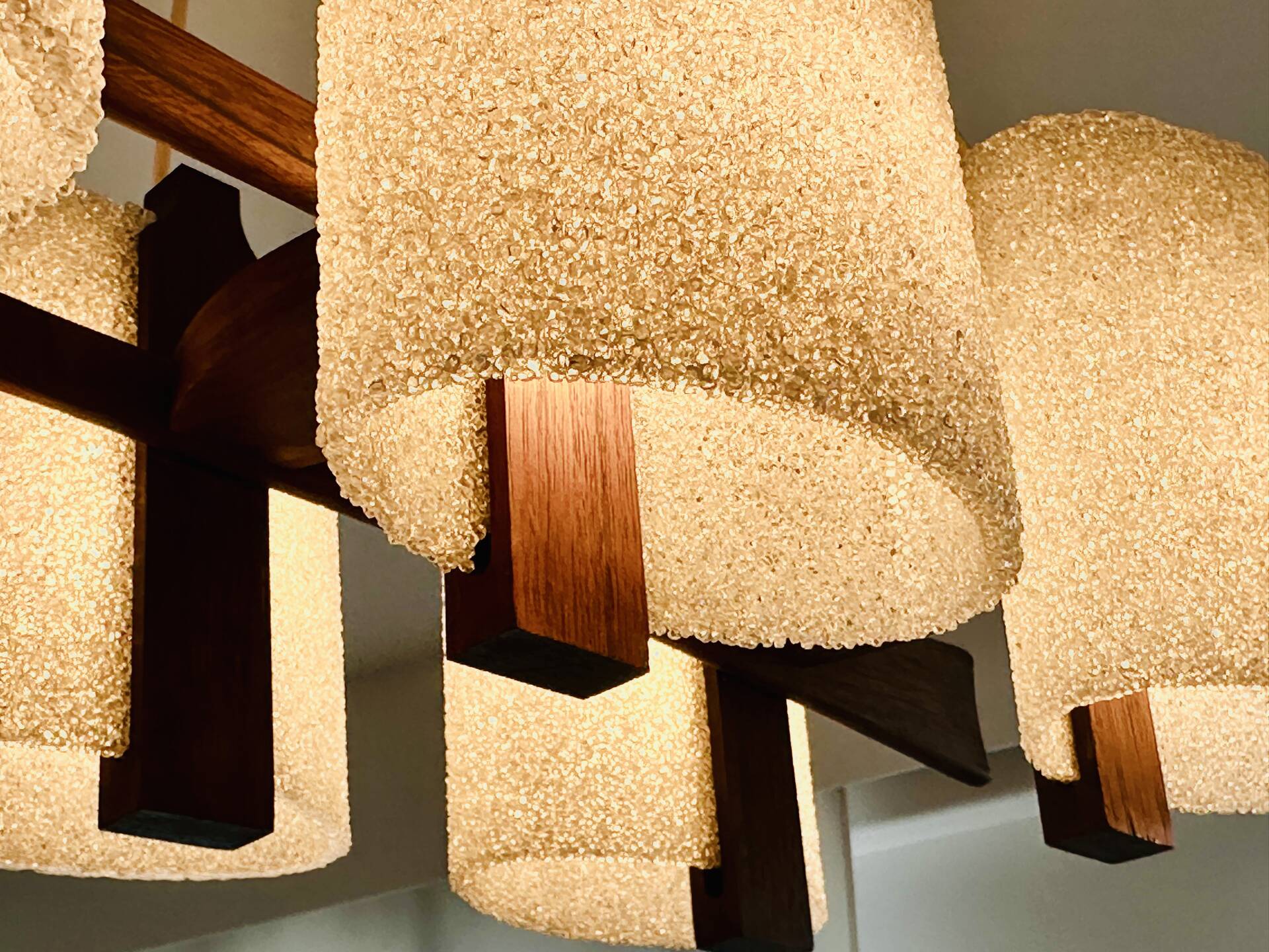 Scandinavian suspension in teak and acrylic Perspex from the 1960s.