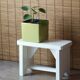 bench rests white wooden feet, 50s