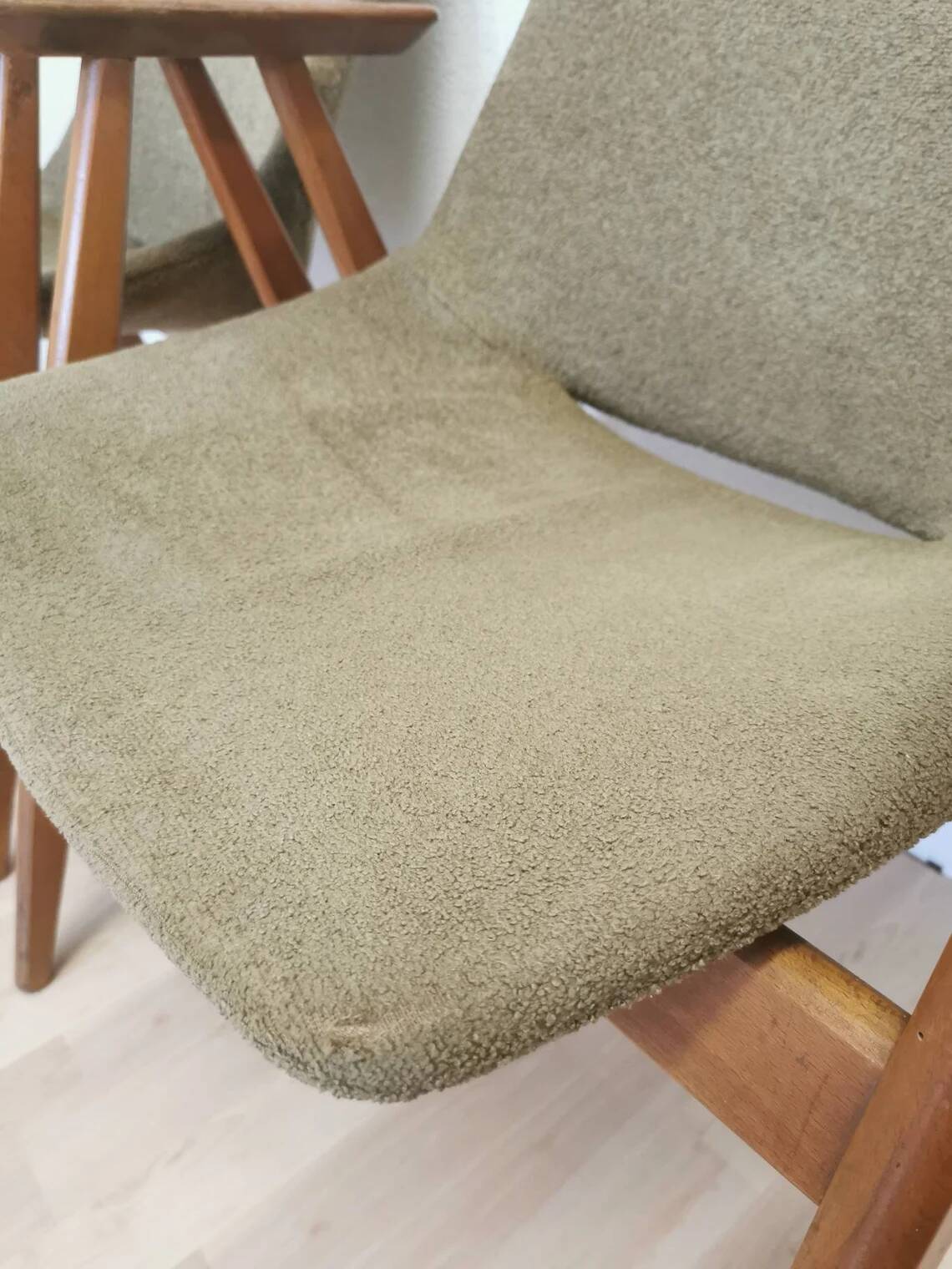 Set of 2 Rare Vintage Lupina Wooden Armchair by Niko Kralj, MCM Shell Chair