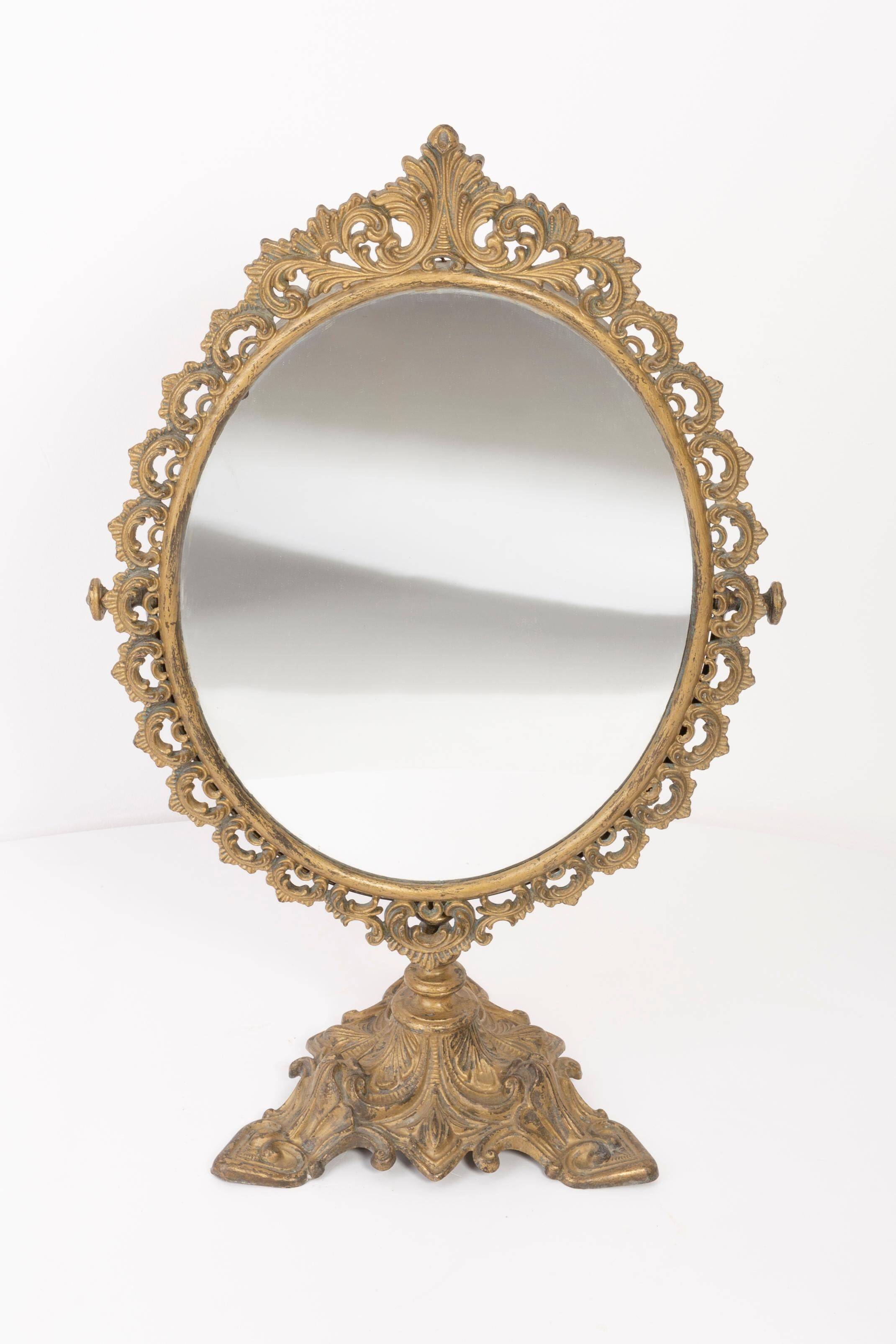 Miroir vintage doré mi-siècle, Italie, années 1960