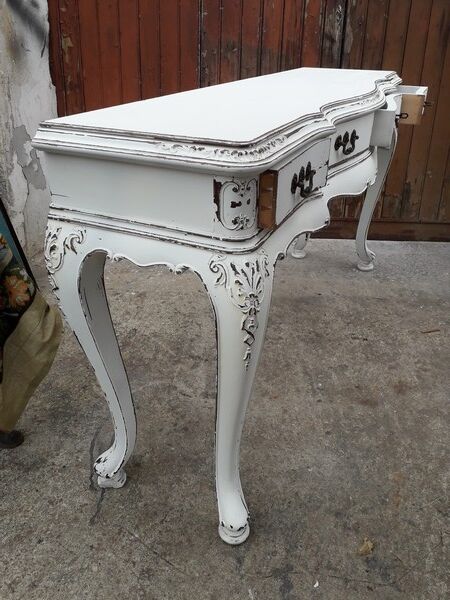 Console Louis XV wood sculpted painted patinated ep 1940