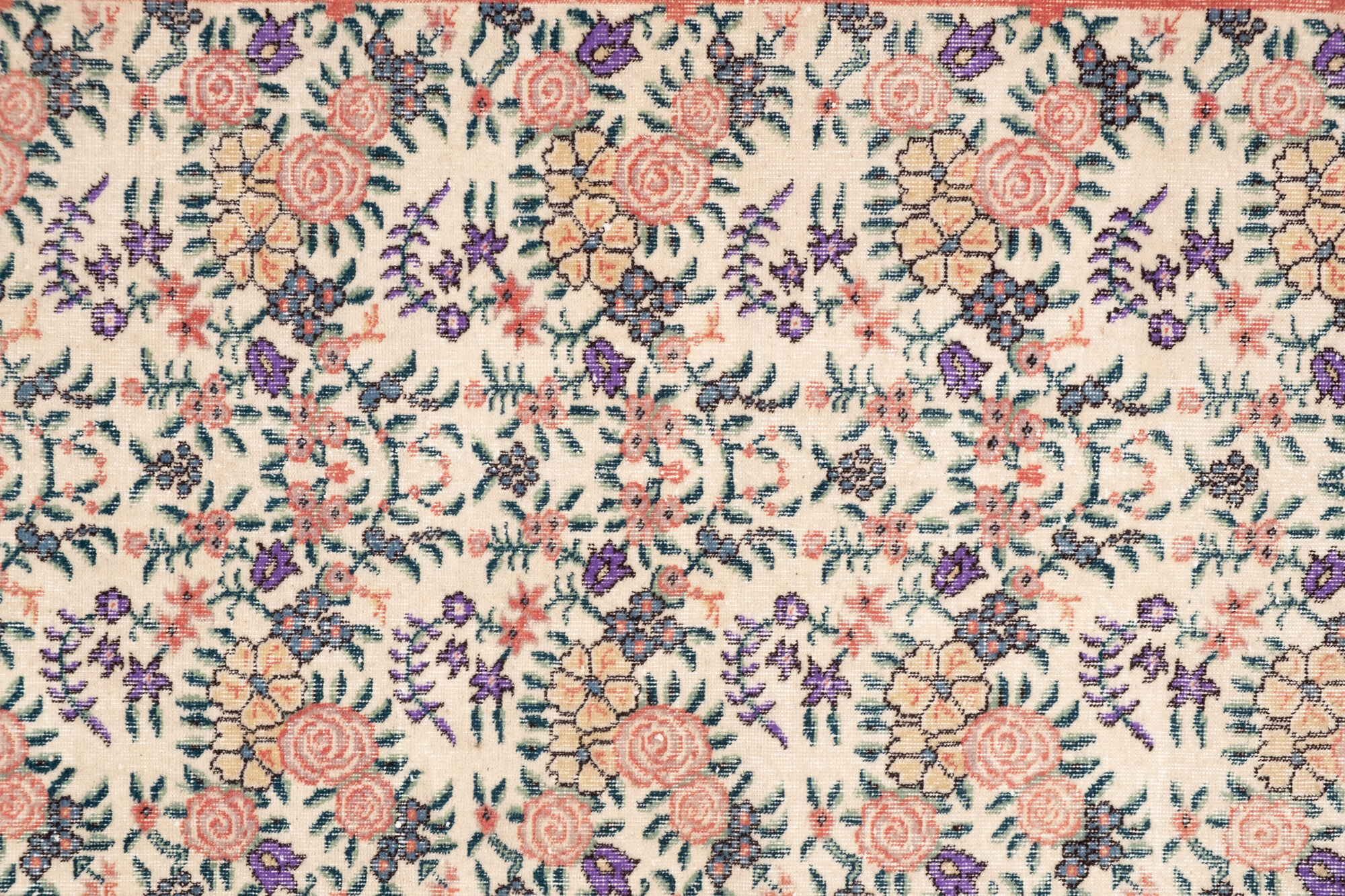 Vintage Turkish Sparta Floral Rug, 1970s