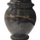 Vintage 1970s Italian Black Marble Vase – Natural Ochre Veining Accent