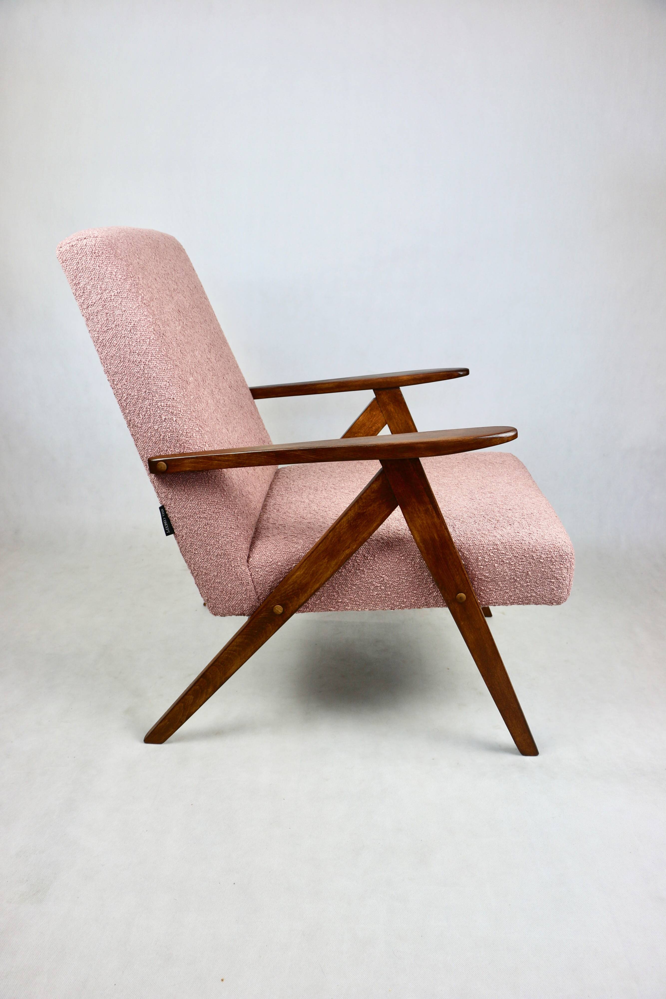 Vintage armchair B-310 VAR pink structural boucle 1970s - 2 pieces available