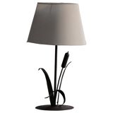 Handcrafted table lamp in wrought iron, organic shape, mid-20th century, 1940s.