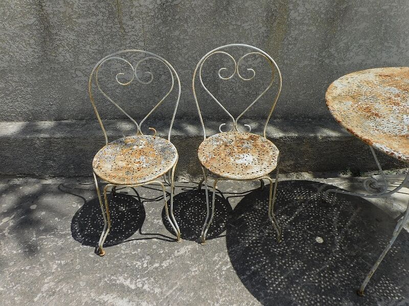 Salon de jardin en métal table & 4 chaises