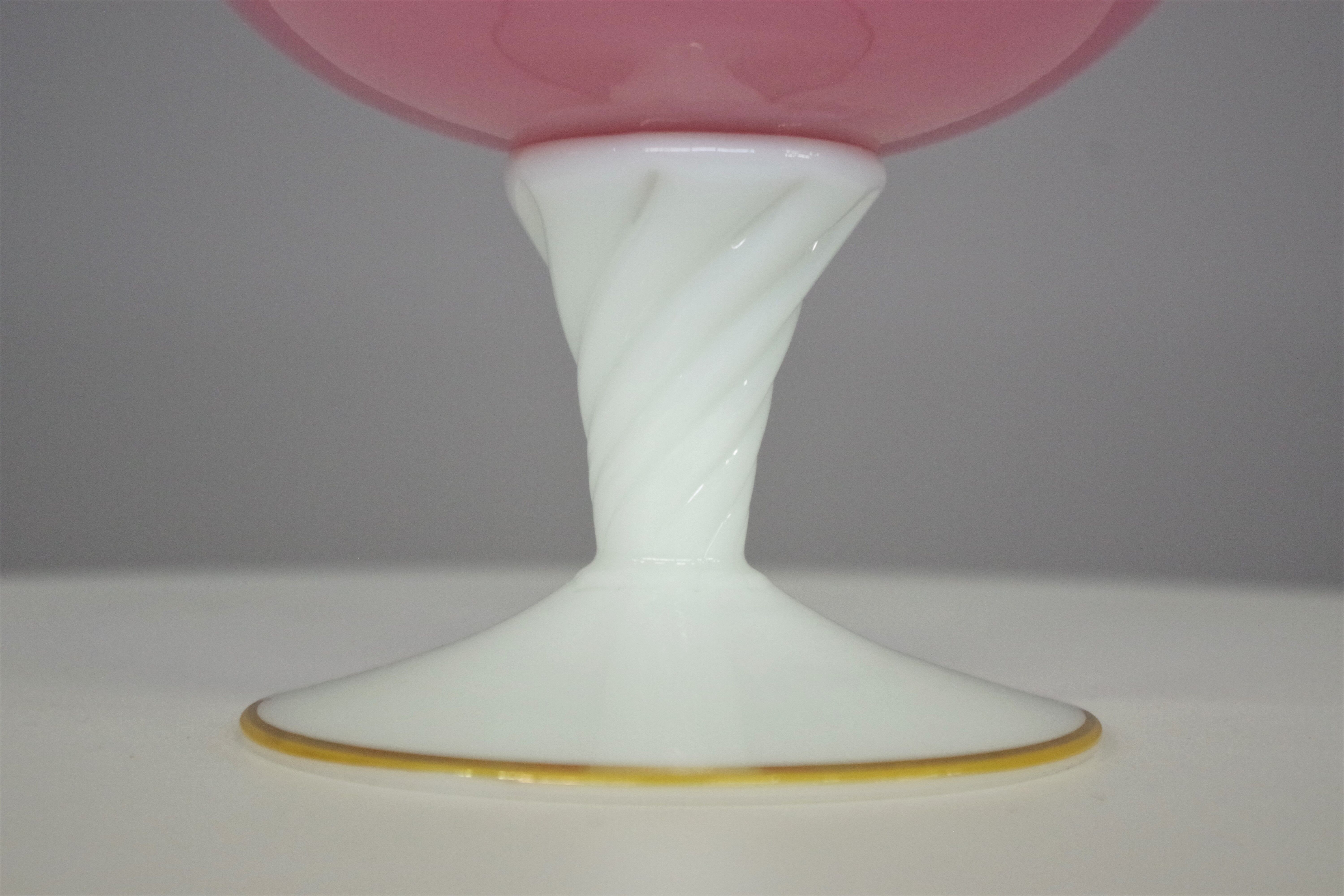 Hand-decorated glass French vase