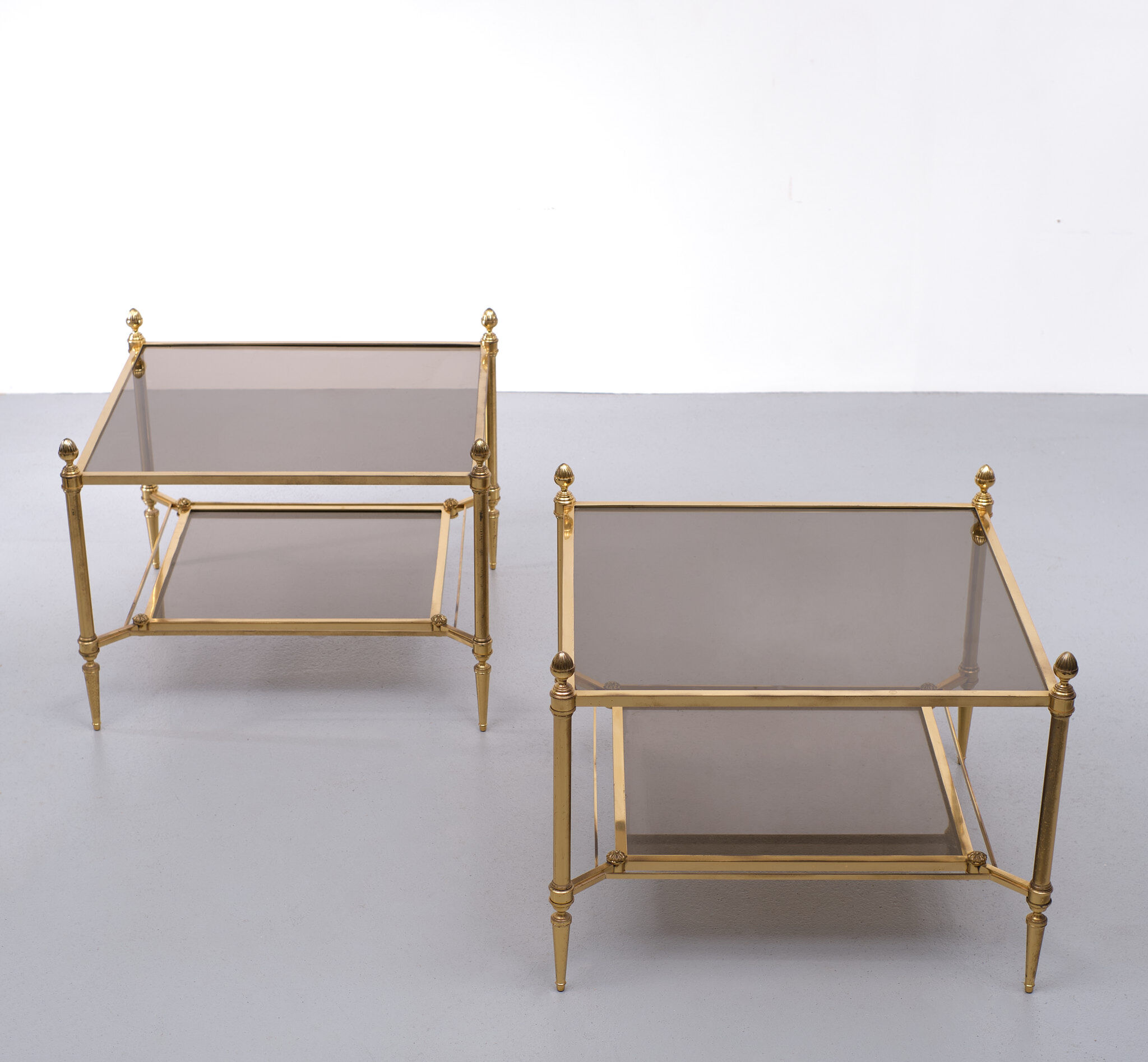 Superb brass bronze sofa tables, 1950s, france