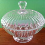 Glass or moulded crystal drageoir,