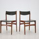 Ensemble de 6 chaises de salle à manger danoises en teck/cuir, années 1960
