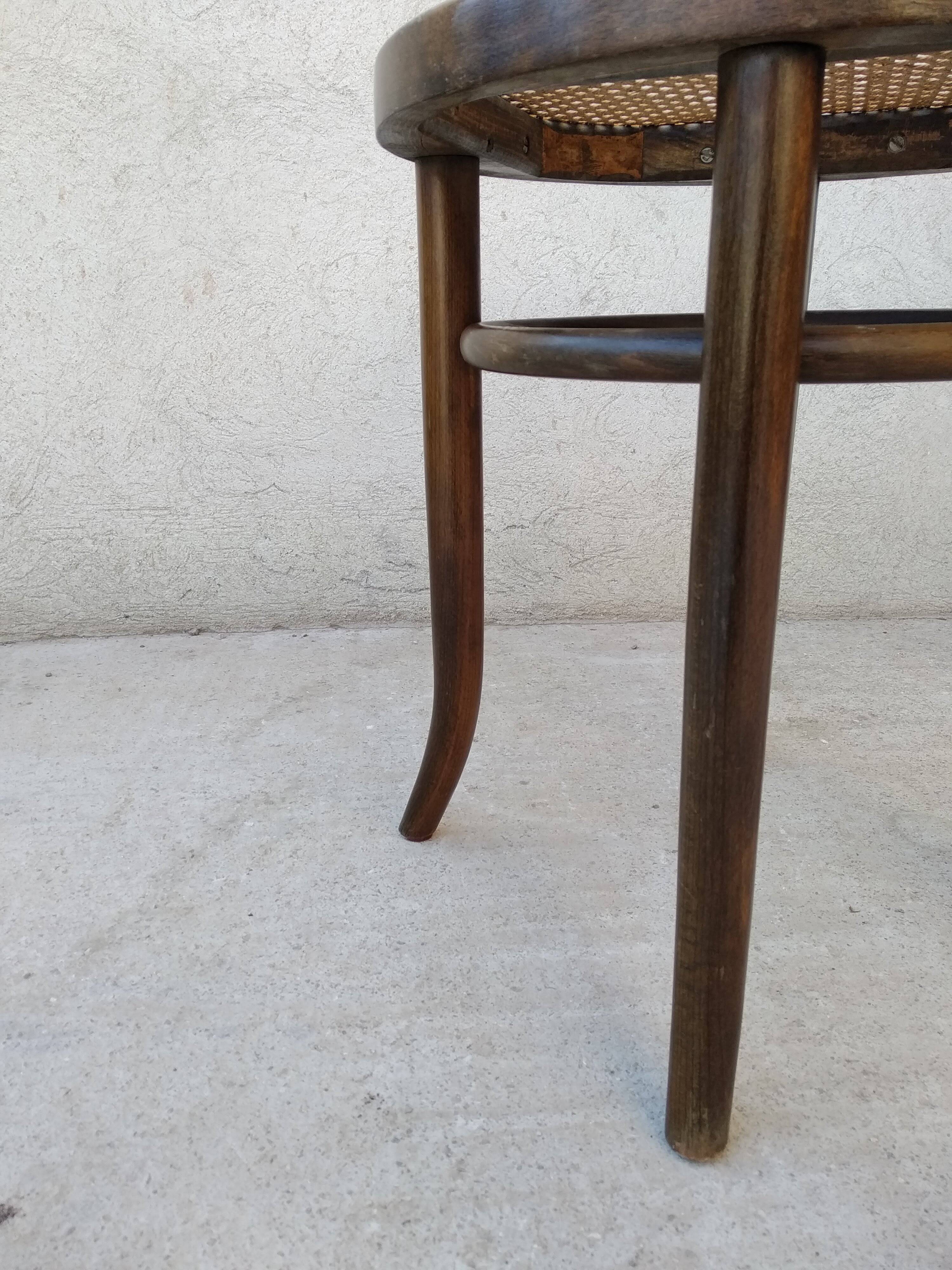Curved wood cane bistro stool