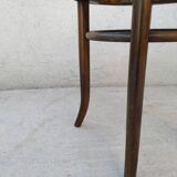Curved wood cane bistro stool