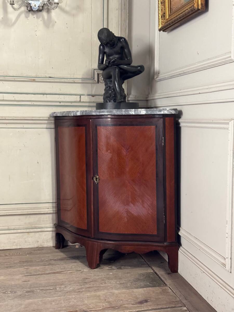 Pair of Console Tables, Mahogany and Rosewood Veneer, Blue Turquin Marble, X