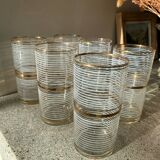 6 vintage orangeade glasses
