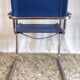Bauhaus design "cantilever" armchair in blue leather – 80s
